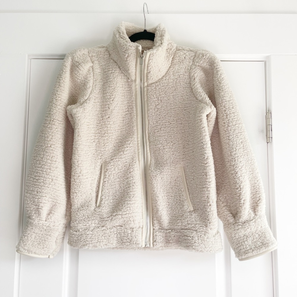 Philosophy Full Zip Sherpa Jacket w/ Faux Leather Trim